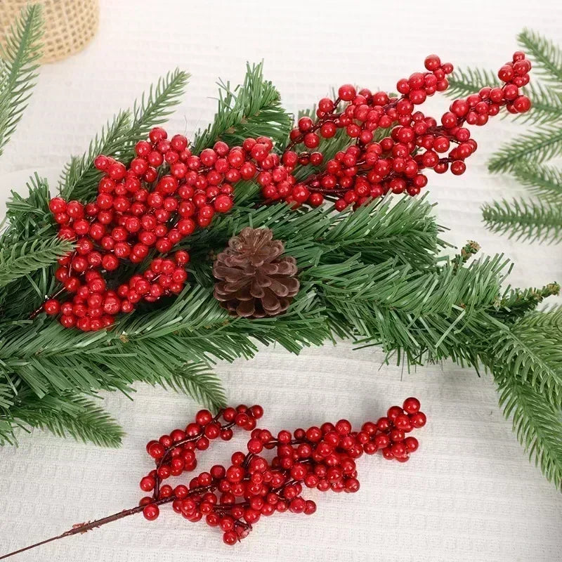Artificial Red Berry Branches Christmas Tree & Wreath Decor Christmas Berry Picks Qme