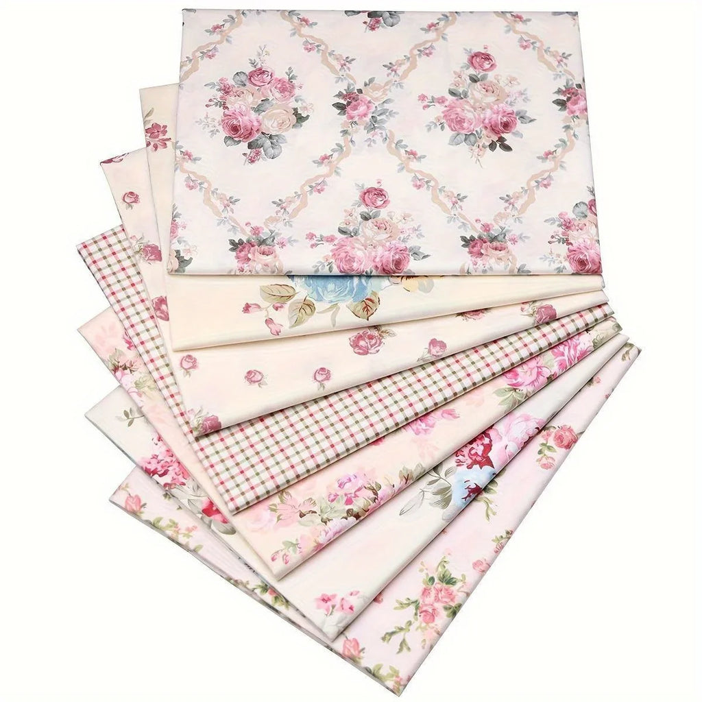 Pink Rose Printed Polyester Fabric for Sewing & DIY Crafts Craft Sewing Fabric Qme