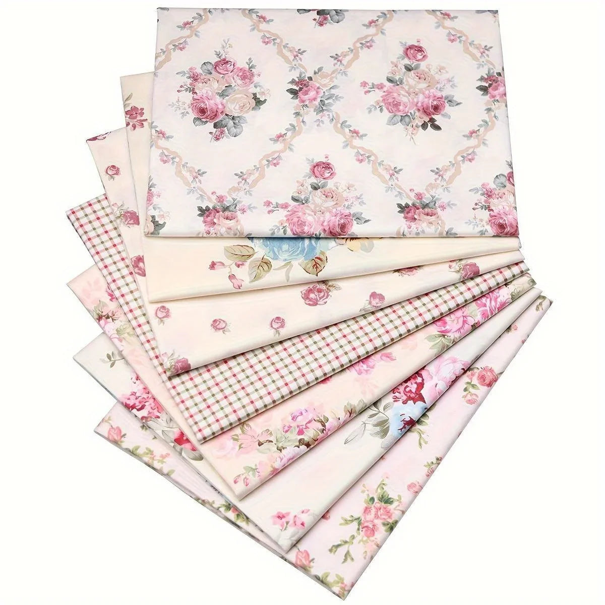 Pink Rose Printed Polyester Fabric for Sewing & DIY Crafts Craft Sewing Fabric Qme