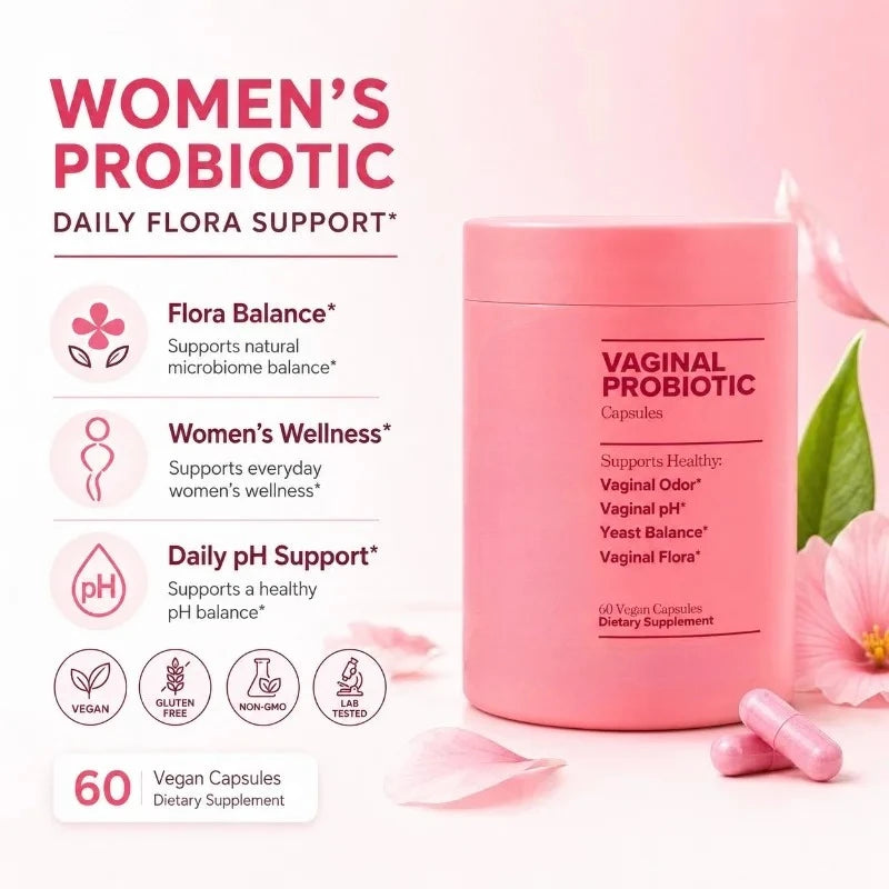 Women's Probiotic Capsules – Lactobacillus & Prebiotic 60ct Probiotic Supplement Qst 3pcs
