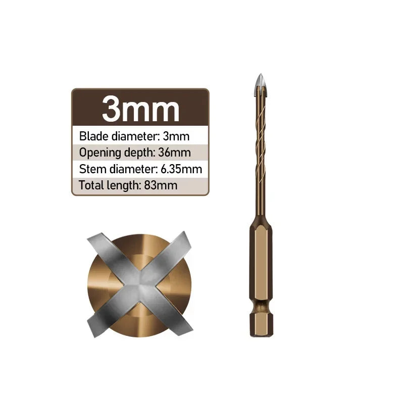 Tungsten Carbide Hex Drill Bit Set – Tile, Glass & Masonry Masonry Drill Bit Set Qme Concrete Bit 3mm