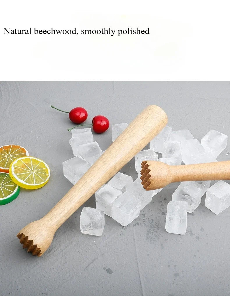 2-Pc Beechwood Muddler Set – Cocktails, Milk Tea & Ice Cocktail Muddler Set Qme