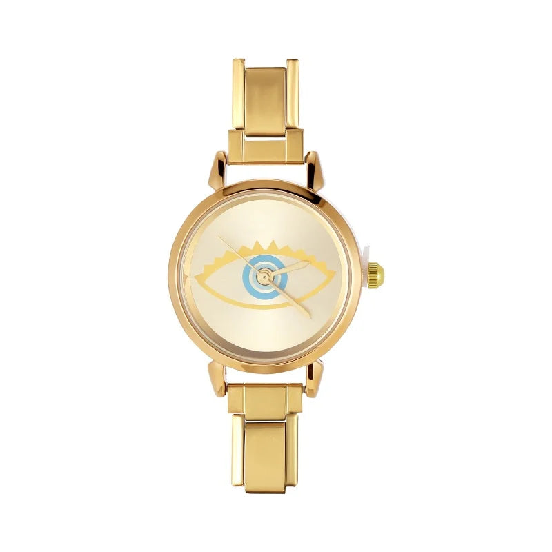 Women's Luxury Analog Watch – Gold & Silver Round Dial Women's Analog Watch Qme Style 1