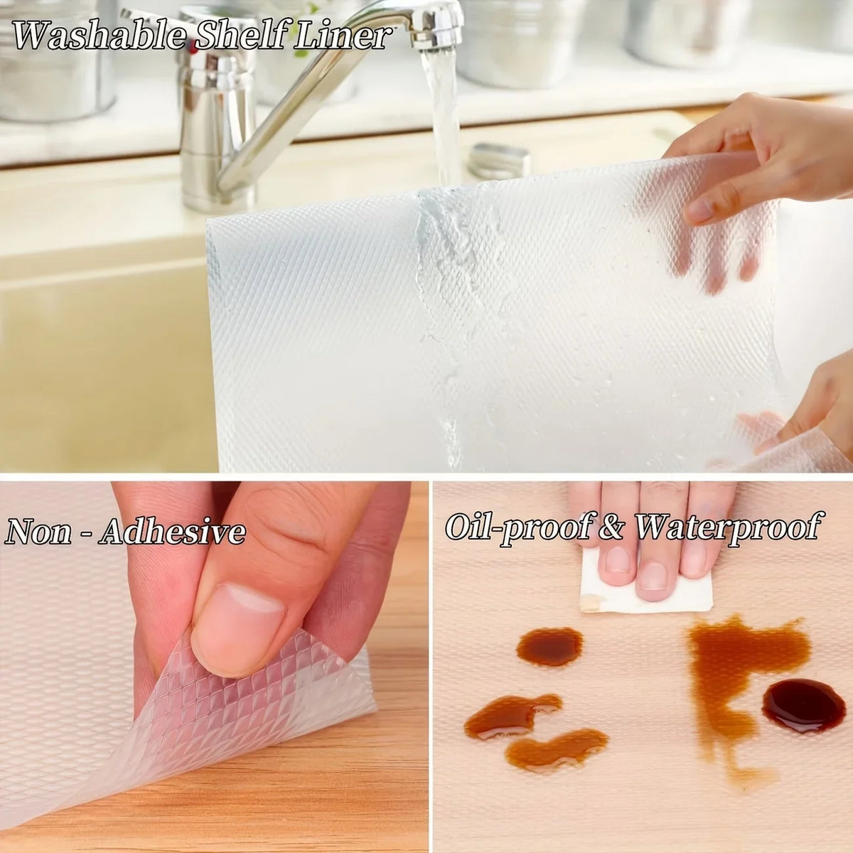 Washable Non-Slip Drawer Liner Mats – Oil-Proof EVA Shelf Mat Drawer Liner Mat Qme