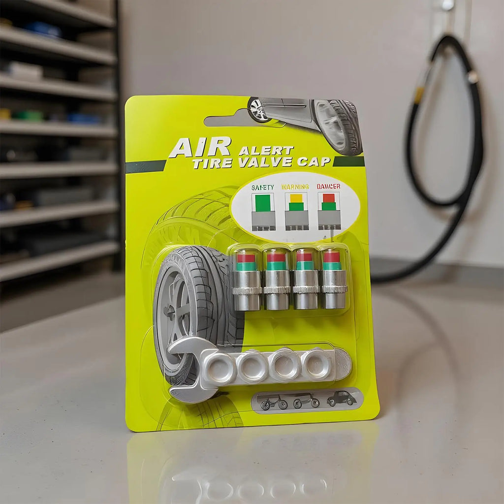 Tire Pressure Monitoring Valve Caps – 4-Pack Color Sensor Tire Pressure Caps Qme