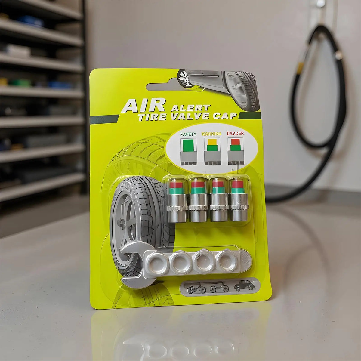Tire Pressure Monitoring Valve Caps – 4-Pack Color Sensor Tire Pressure Caps Qme