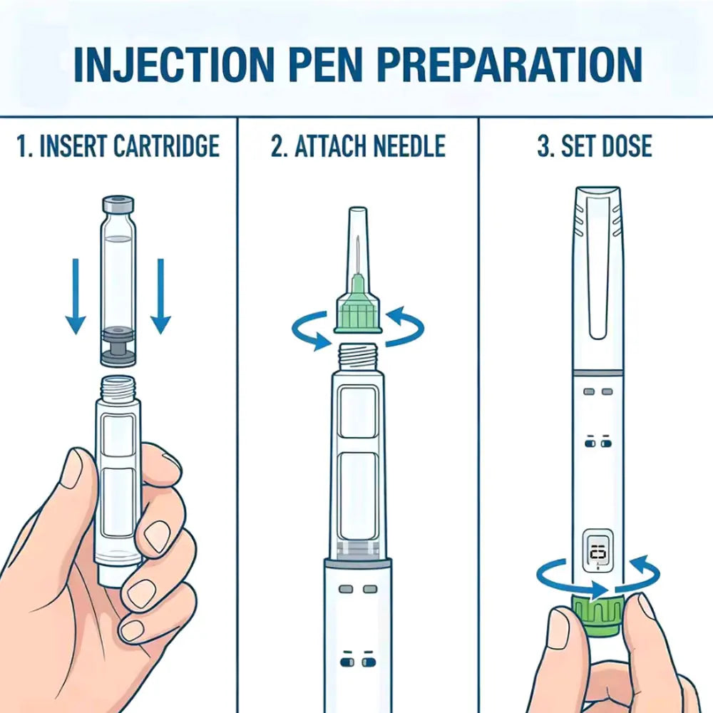 Disposable Rotary Injection Pen 3ml 60IU Auto Dose Control 10PCS Injection Pen Qst