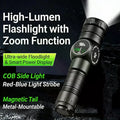 USB Rechargeable LED Flashlight – Magnetic Base & COB Light Rechargeable Flashlight Qme black