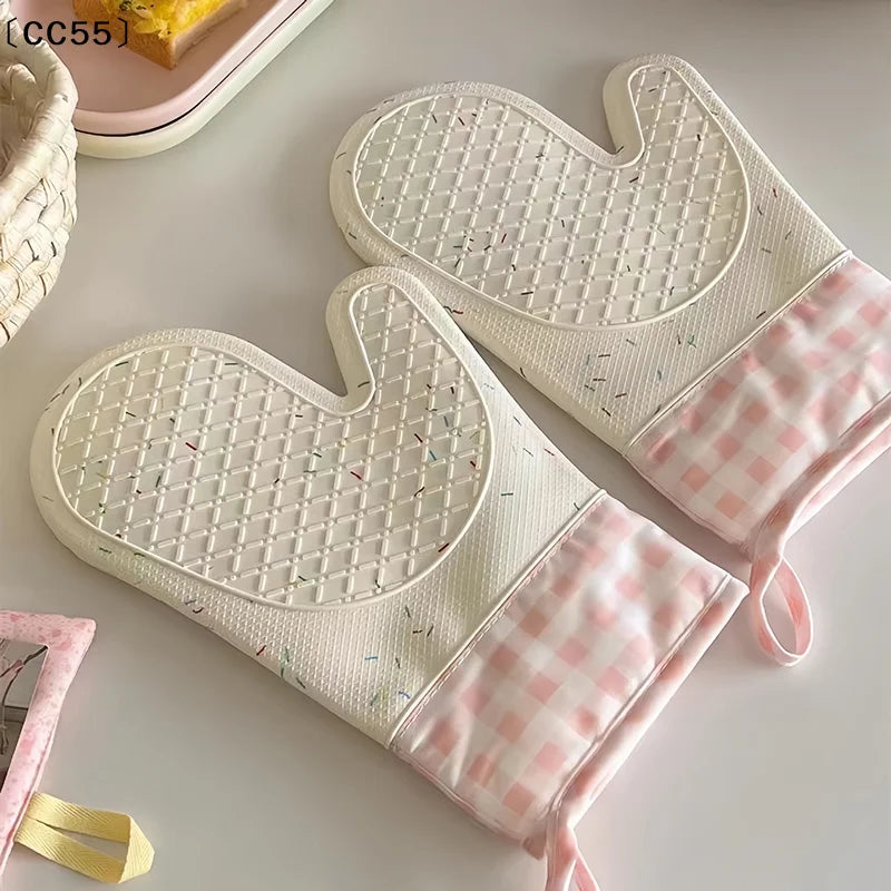 Silicone Oven Mitt – Heat Resistant Kitchen Baking Glove Silicone Oven Mitt Qst