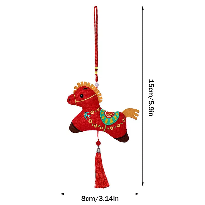 Zodiac Horse Keychain Pendant – Embroidery Doll Mascot Charm Keychain Pendant Charm Qme