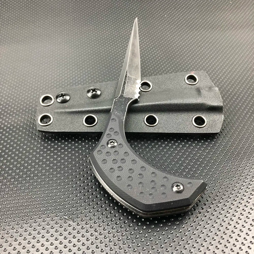 TRSKT Neck Knife 440C Blade G10 Handle + Kydex Sheath Fixed Blade Neck Knife Qst
