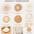 9-Piece Handwoven Boho Farmhouse Woven Wall Decor Set Woven Wall Art Set Qme 9pcs CN
