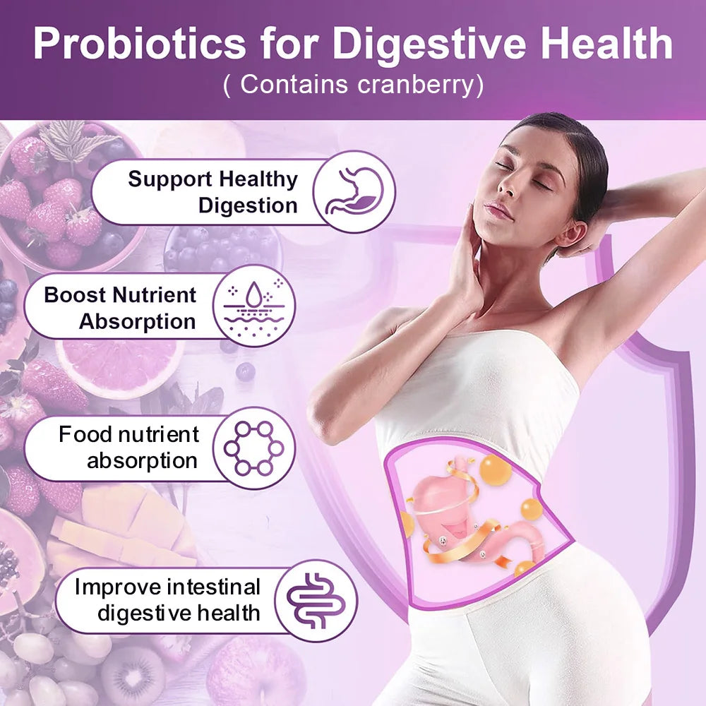 Women's Probiotic Capsules – 180B CFU, Cranberry & Prebiotic Probiotic Supplement Qst