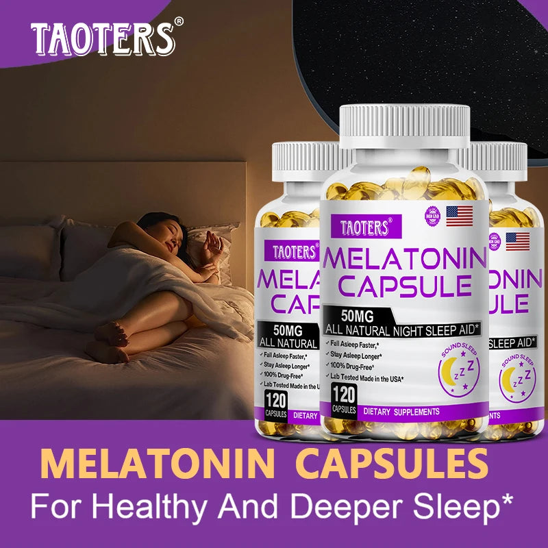 Taoters Melatonin Capsules – Natural Sleep Support Supplement Sleep Support Supplement Qst