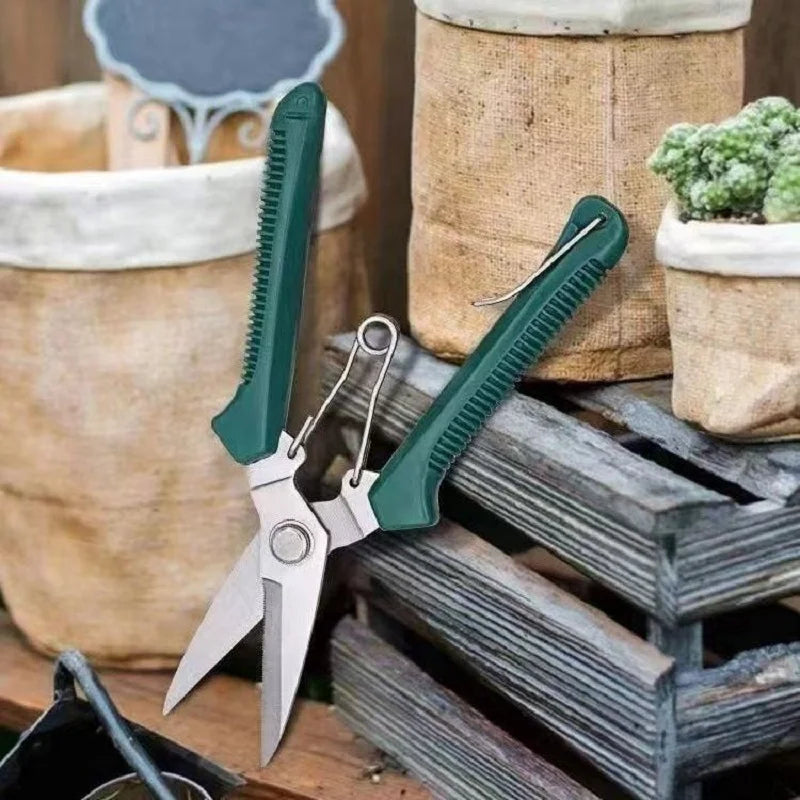 Straight Head Pruning Shears – Stainless Steel Non-Slip Handle Pruning Shears Qme