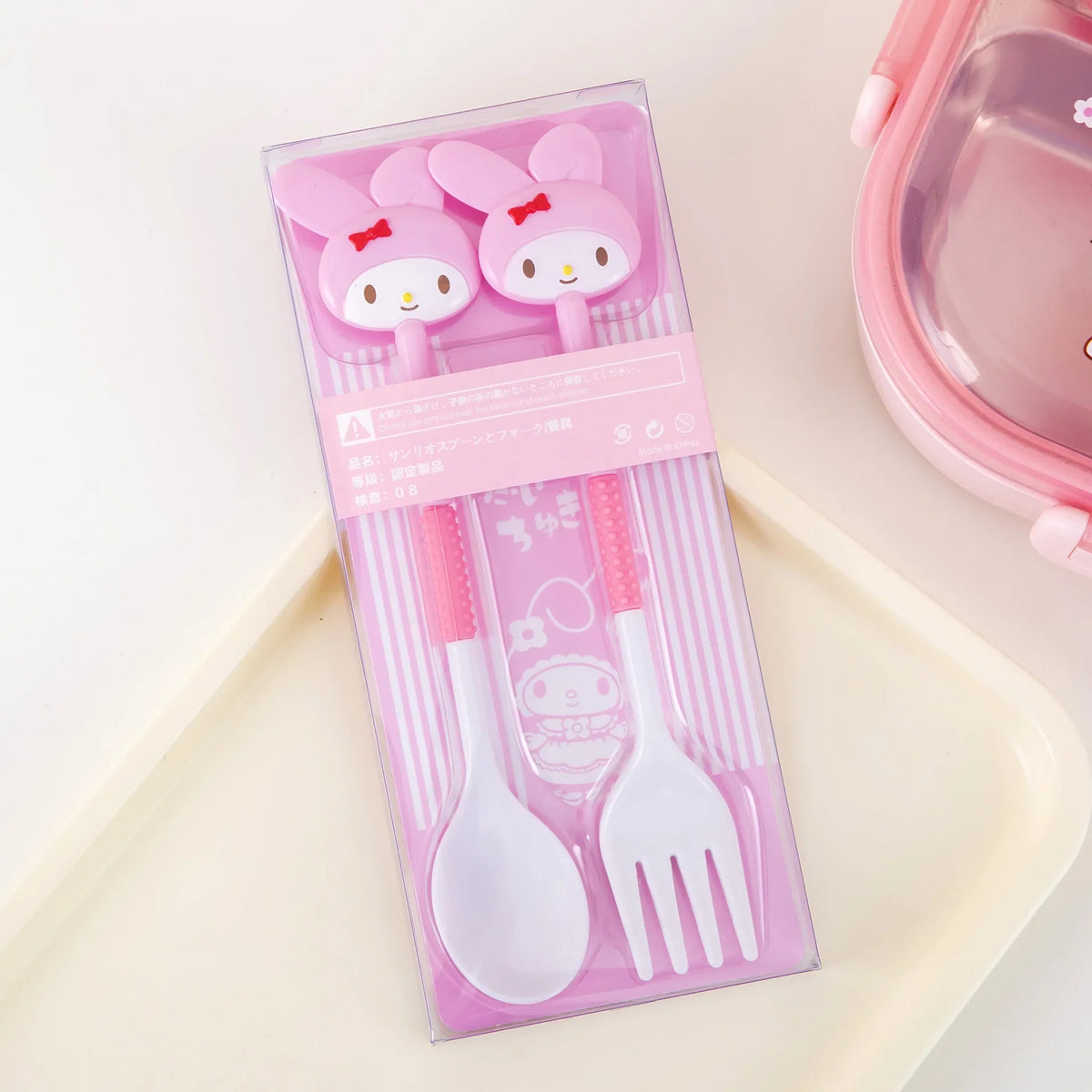 Hello Kitty Kuromi Cute Fork & Spoon Set – 5 Colors Kawaii Cutlery Set Qme 2