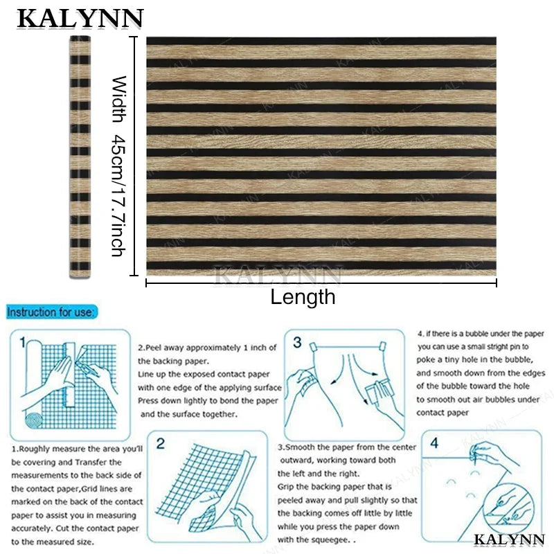 Wood Grain Peel & Stick Wallpaper – Waterproof Self-Adhesive Peel & Stick Wallpaper Qme