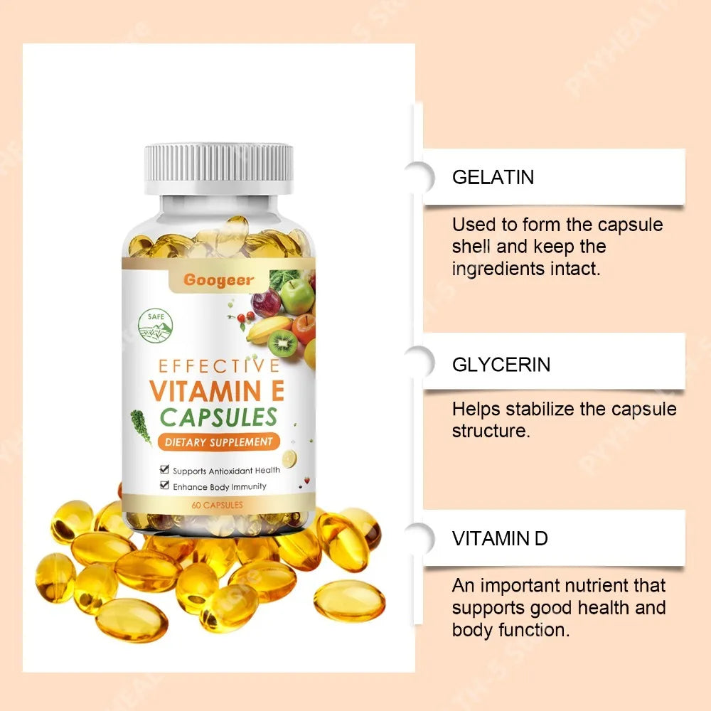 Vitamin E & D Capsules – Antioxidant Immune Support 60ct Vitamin Supplement Qst
