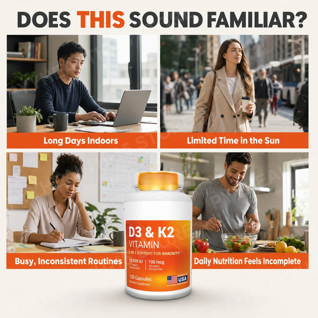 D3 K2 MK-7 Vitamin Capsules with Magnesium Zinc B6 MCT 120ct Vitamin Supplement Qst