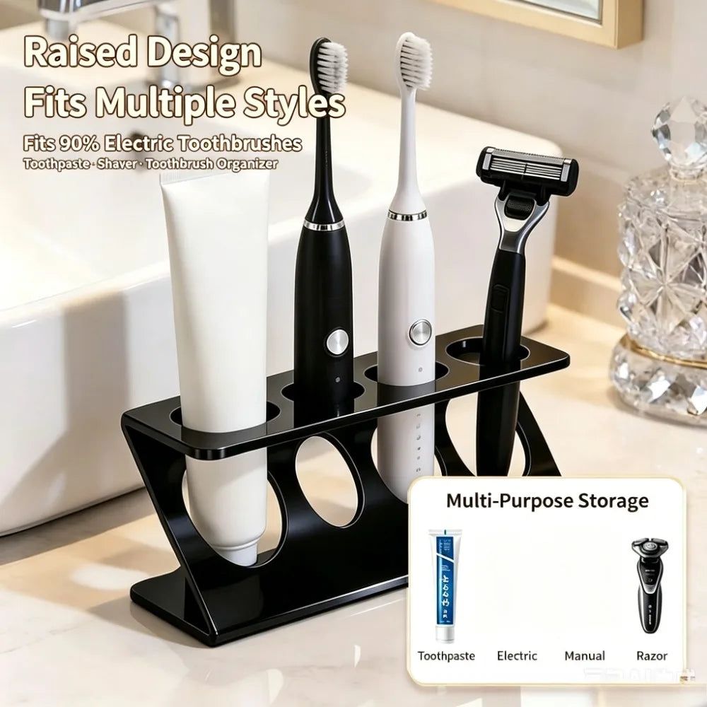 Multi-Slot Toothbrush Holder & Bathroom Countertop Organizer Bathroom Organizer Stand Qme