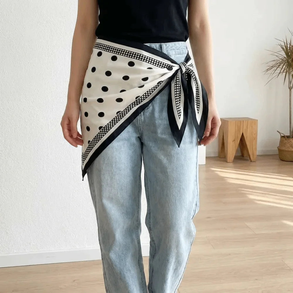 Vintage Polka Dot Triangle Scarf | Polyester Bandana Belt Triangle Bandana Scarf Qme