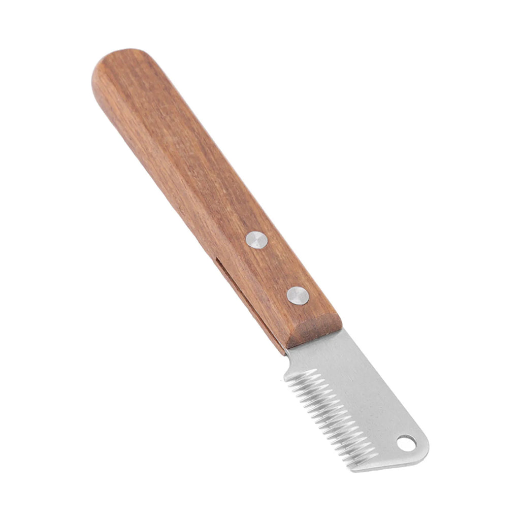 Wood Handle Dog Deshedding Comb – Stainless Steel Pet Grooming Dog Grooming Comb Qme