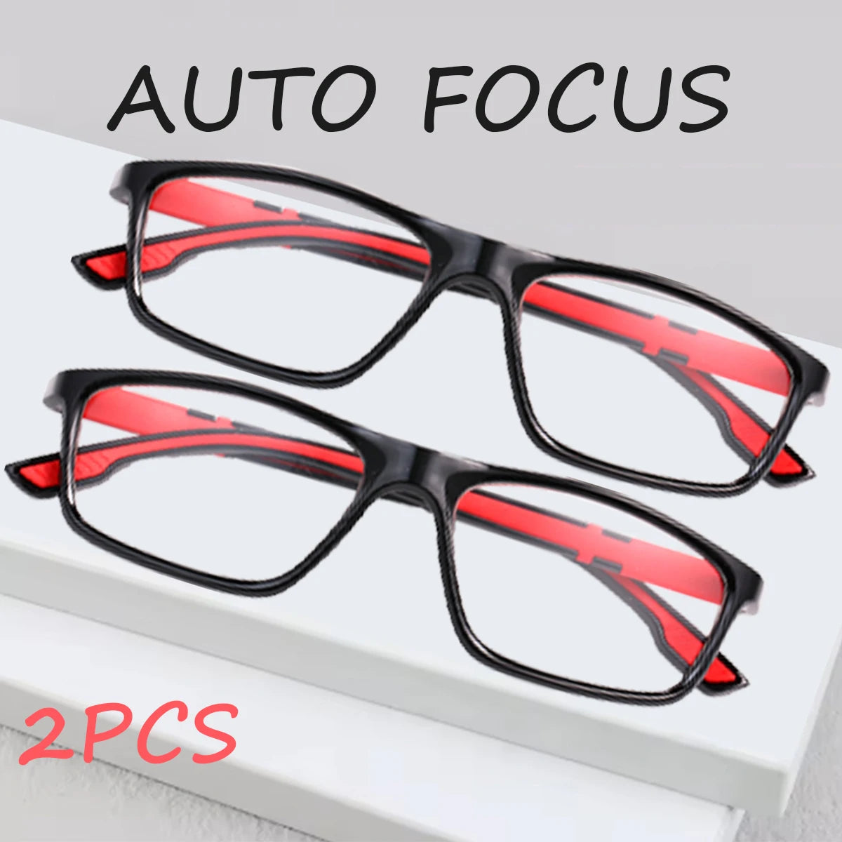 VOPHA Auto Focus Reading Glasses – Anti-Glare Unisex 1-4 Pack Reading Glasses Qst Red