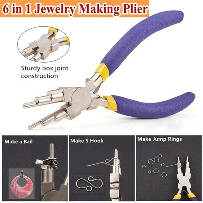 Carbon Steel Bail Making Pliers – 6-Size Round Nose Wire Looping Jewelry Making Pliers Qme