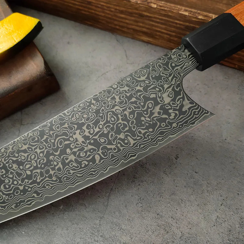 InLeung Damascus Steel Chef Knife – VG10 Hand Forged 8" Damascus Chef Knife Qst