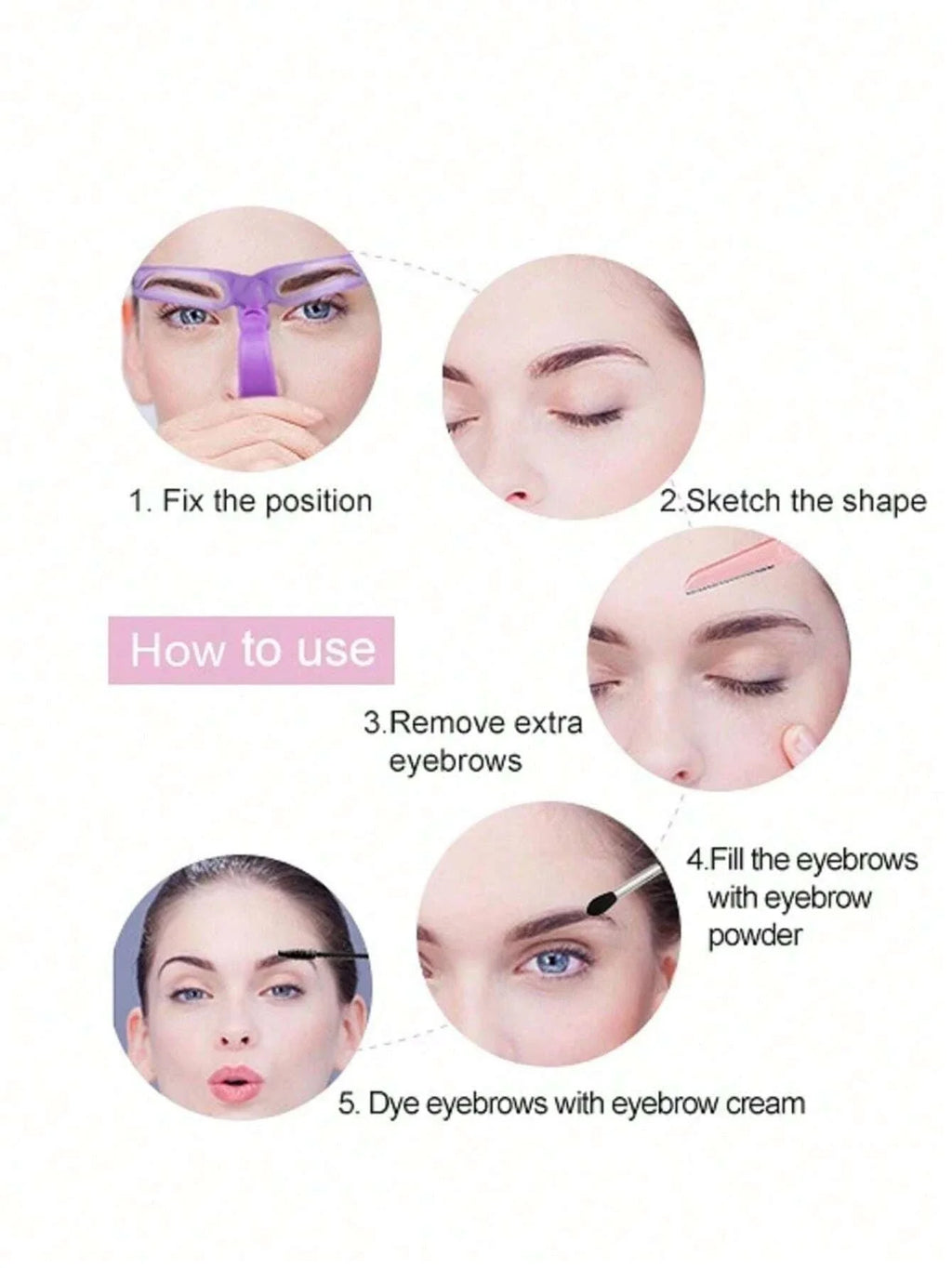 Reusable Eyebrow Stencils – 8 Brow Shaping Templates Eyebrow Stencil Kit Qme