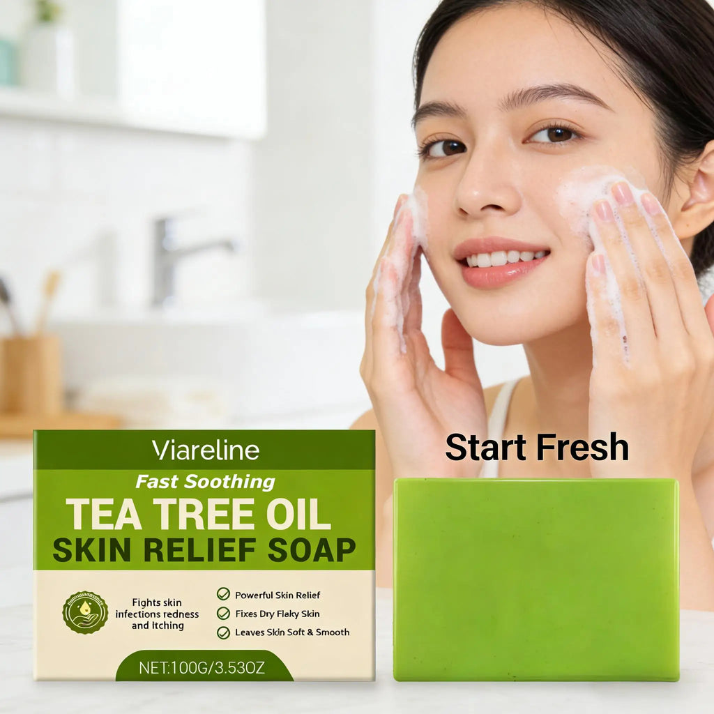 Tea Tree Oil Natural Bar Soap – Exfoliating Body & Face Cleanser Natural Bar Soap Qme