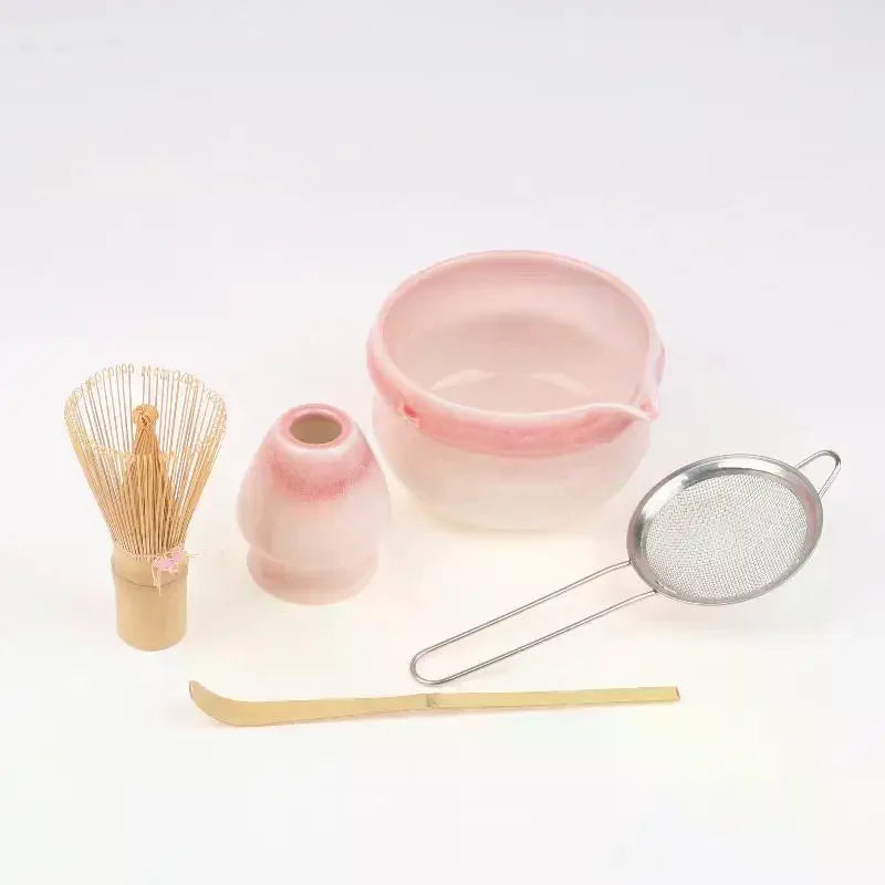 Pink Matcha Whisk Ceramic Set – Matcha Lovers Kit Matcha Whisk Set Qme