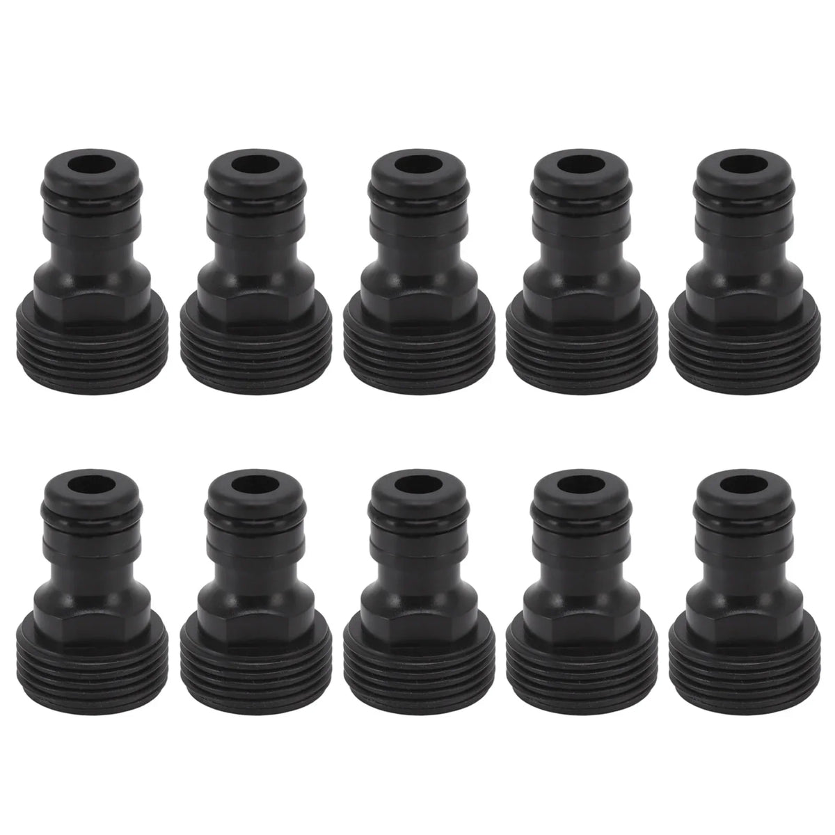 G3/4 Male Thread Hose Nipple Quick Coupler Tap Adapter 10-Pack Hose Quick Coupler Qme black