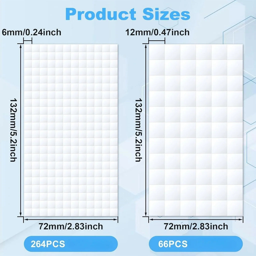 Double-Sided Foam Adhesive Dots & Squares | Pre-Cut DIY Tape Foam Craft Adhesive Qme