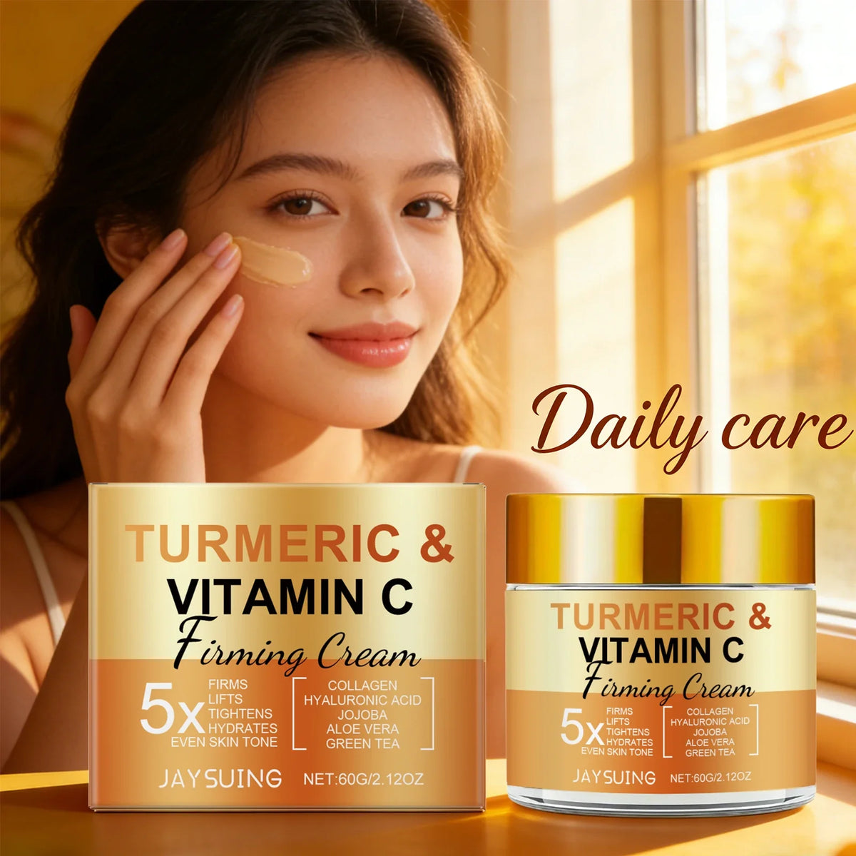 Jaysuing Turmeric Firming Face Cream – Brighten & Smooth Skin Turmeric Face Cream Qme
