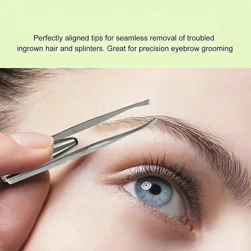 LED Light Precision Brow Tweezers | Portable Makeup Tool LED Brow Tweezers Qme
