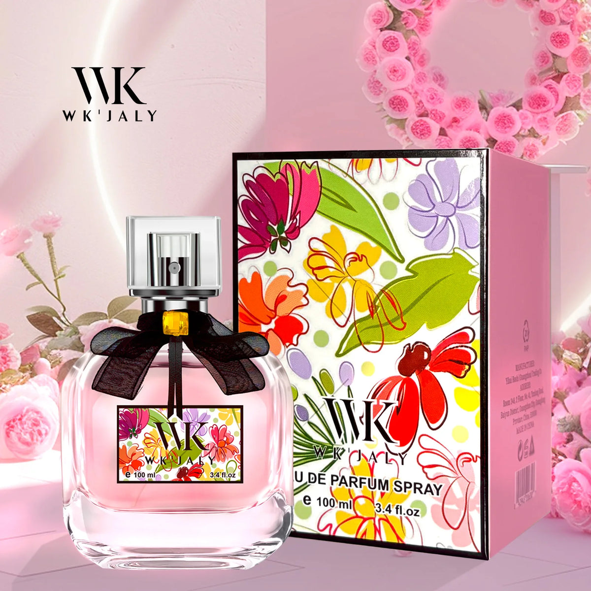 WK'JALY Floral Drunk Eau de Parfum – Rose & Sandalwood 100ml Eau de Parfum Qst MULTI