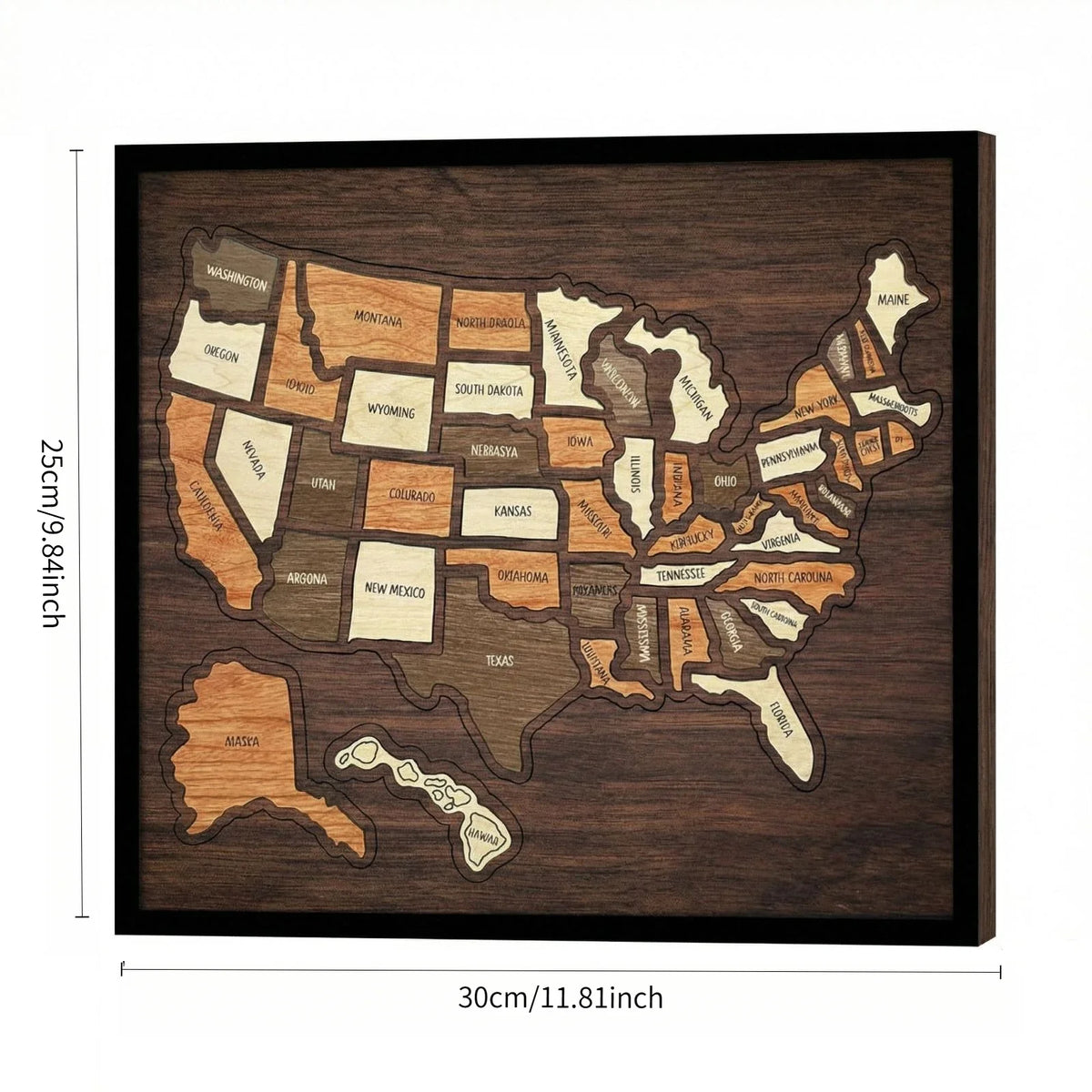 Wooden USA Travel Map Puzzle | Record Journeys & Display Wooden Map Puzzle Qme