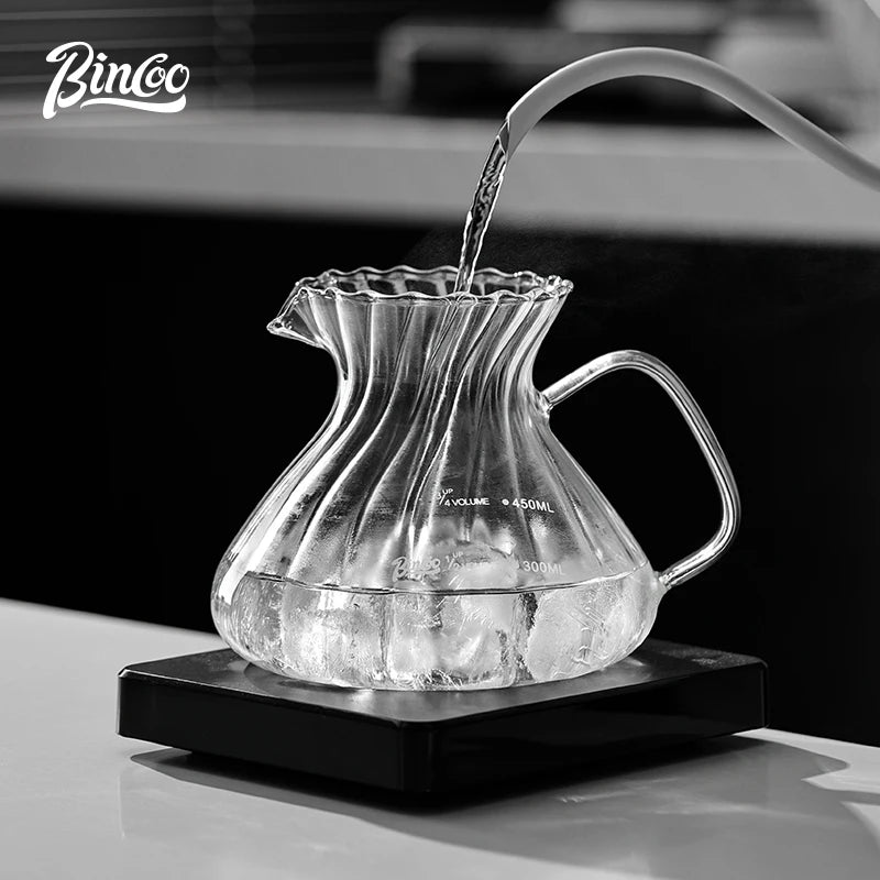 Bincoo Borosilicate Glass Pour Over Coffee Server Carafe Pour Over Coffee Server Qst