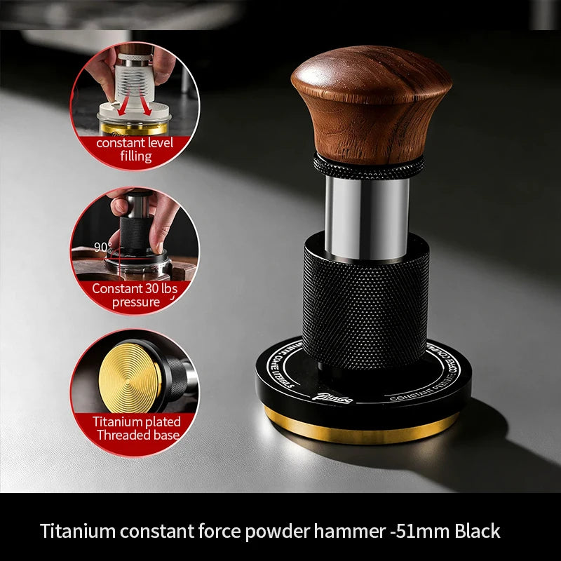 Bincoo 30LB Constant Pressure Titanium Espresso Tamper Espresso Tamper Qst Black 51mm-A