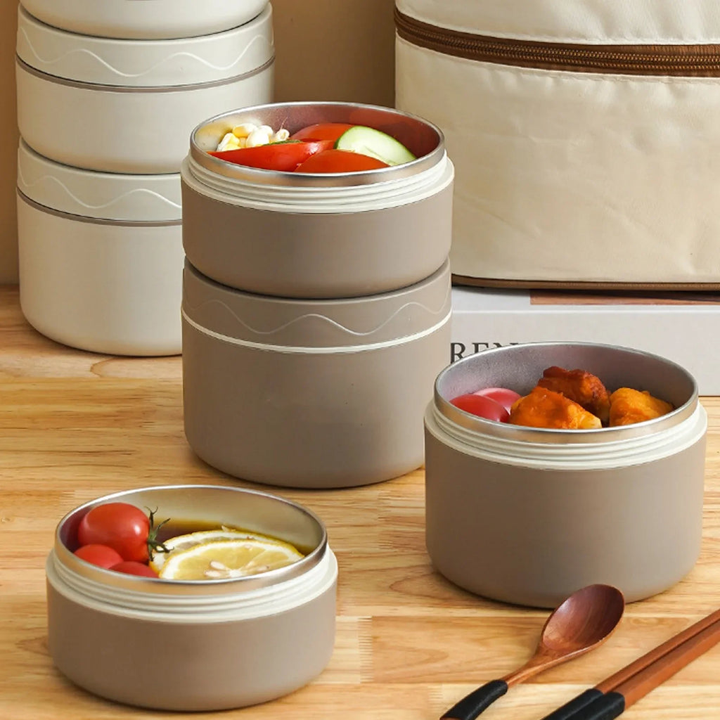550ml Stainless Steel Thermal Lunch Box – Double Layer Bento Thermal Lunch Box Qme