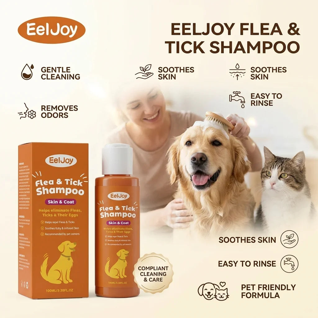 Dog Flea & Tick Shampoo – Moisturizing & Soothing | Qme Dog Grooming Shampoo Qme