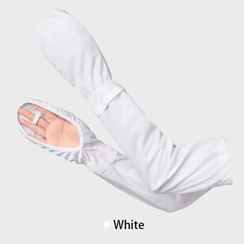 Women's UPF 50+ UV Protection Arm Sleeves | Summer Sun Cover UV Protection Arm Sleeves Qst White