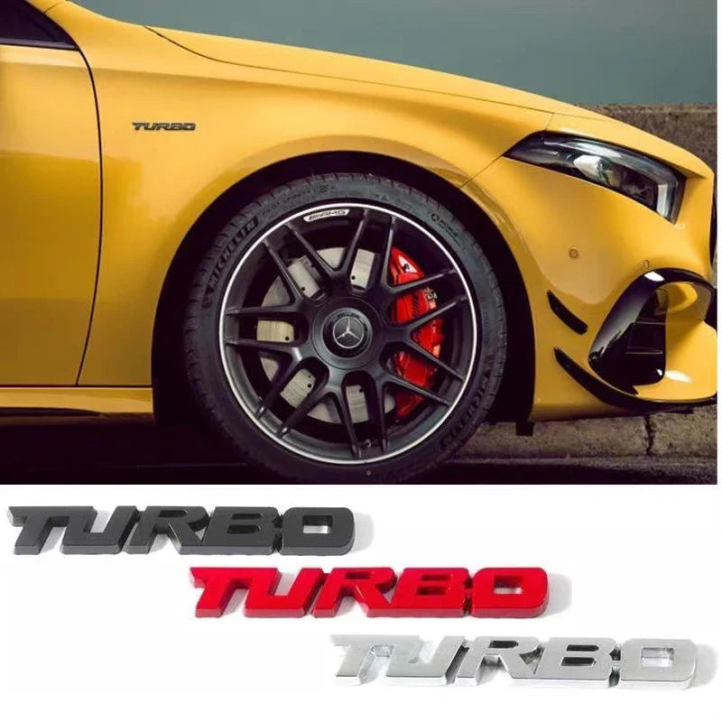 Turbo 3D Metal Alloy Car Badge Sticker | Emblem Decal Car Badge Sticker Qme