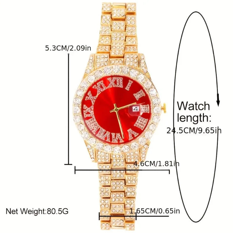 5-Piece Jewelry & Watch Set – Necklace, Bracelet, Ring, Earrings Jewelry & Watch Set Qme