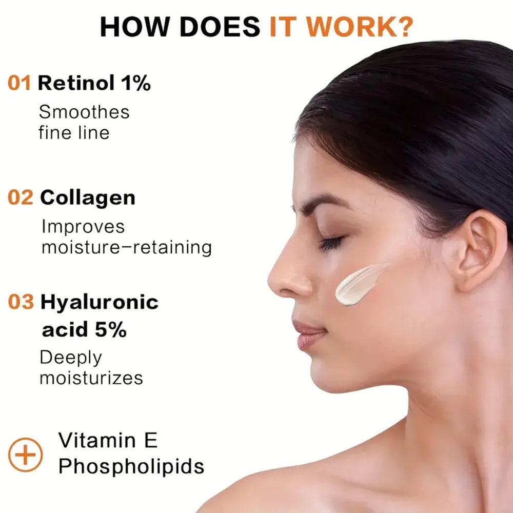 Retinol Face Cream with Collagen & Hyaluronic Acid | YOUNGCOME Retinol Face Cream Qst