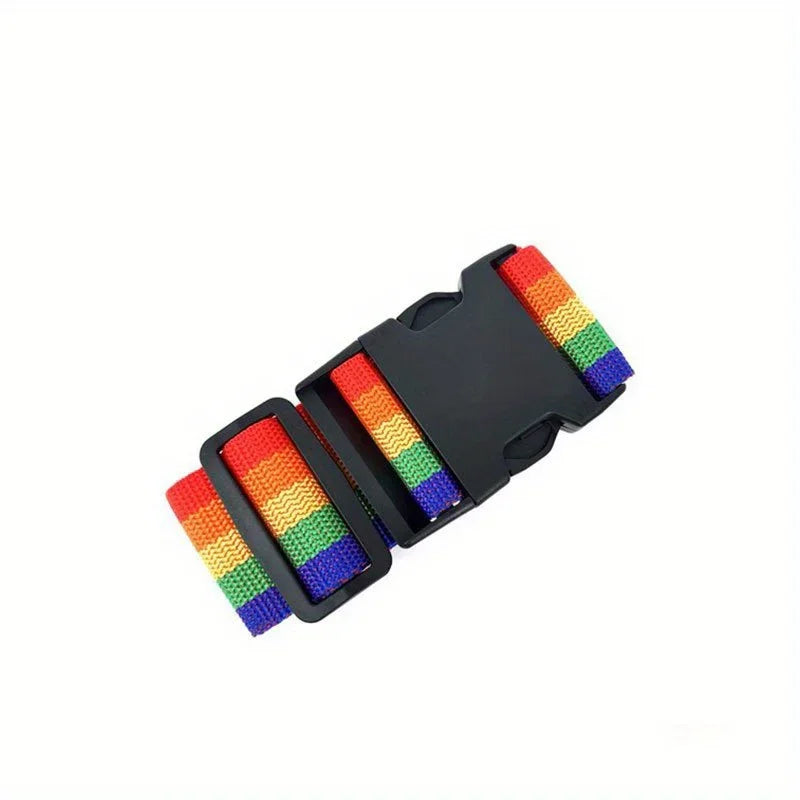 Rainbow Adjustable Luggage Strap with Quick-Release Buckle Luggage Strap Qme