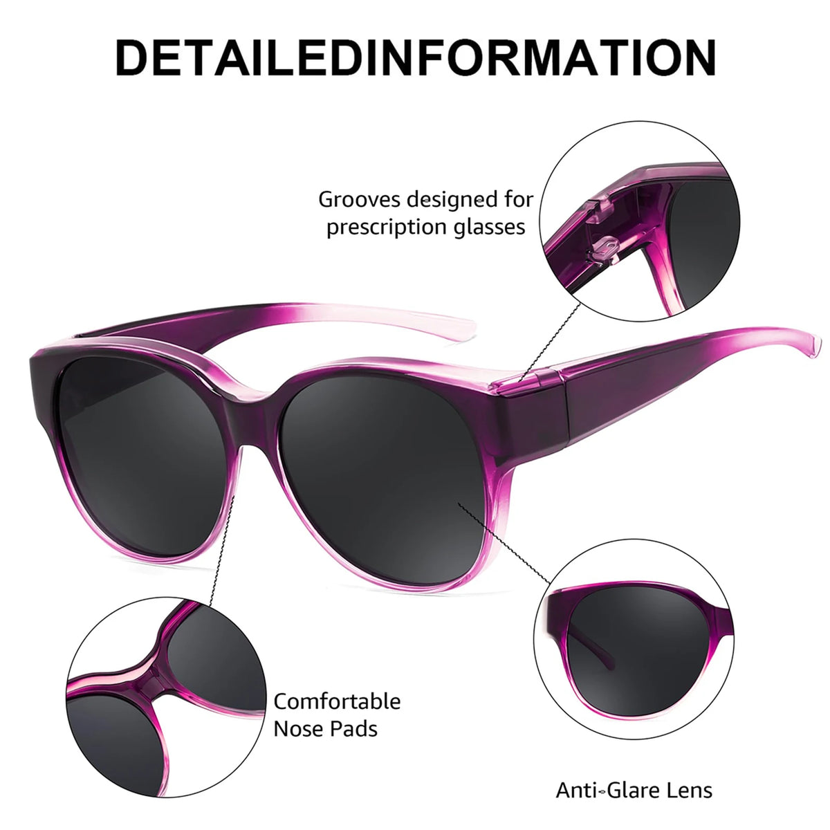VOPHA Fit-Over Flip-Up Sunglasses – UV400 for Prescription Glasses Fit-Over Sunglasses Qst