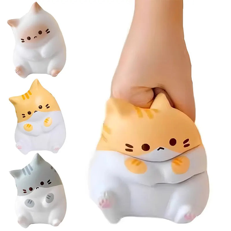 Kawaii Cat Squishy Fidget Toy – Slow Rise Squeeze Ball, 6 Colors Squishy Fidget Toy Qme