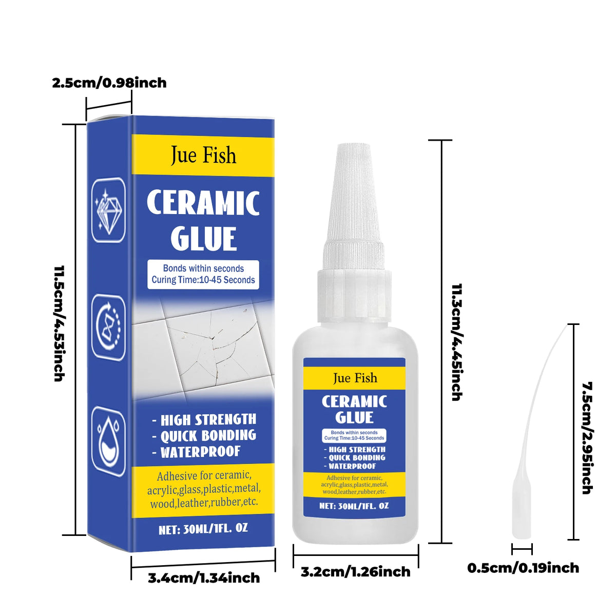 30ml Ceramic Repair Glue – Waterproof High-Strength Sealant Ceramic Repair Glue Qst